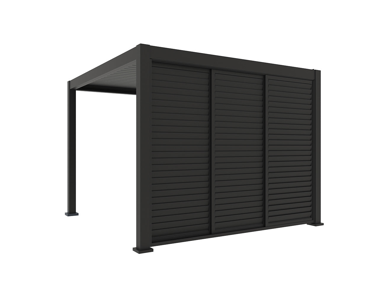 Shutter Sliding Door for Tasman Freestanding Pergola Size: 2.255m Colour: Black