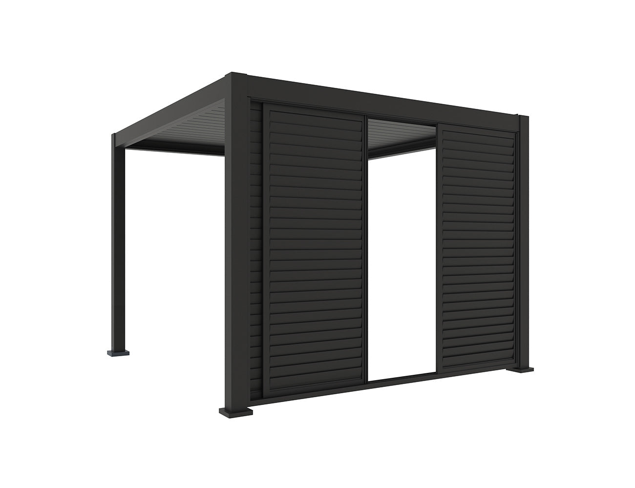 Shutter Sliding Door for Tasman Freestanding Pergola Size: 2.255m Colour: Black