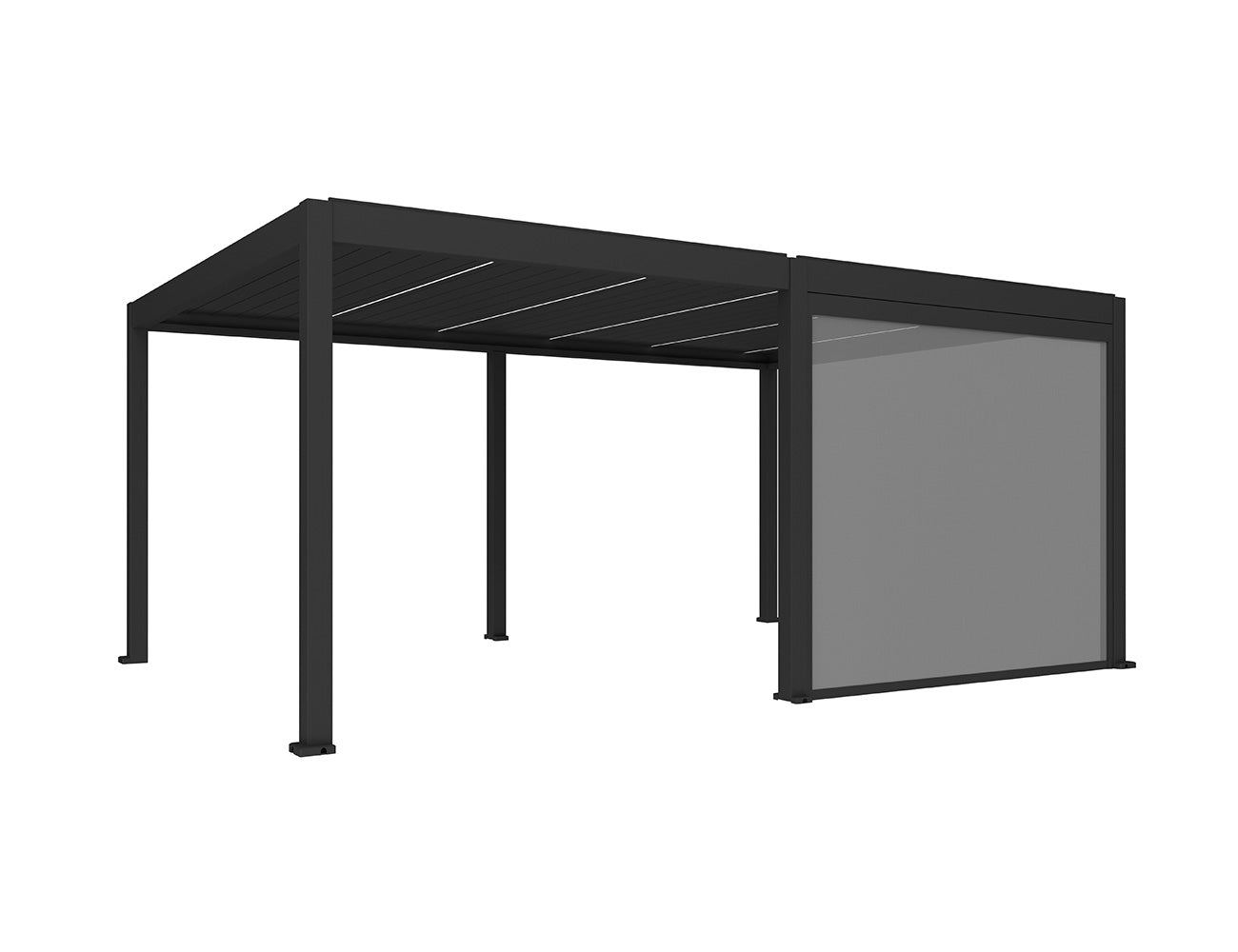 Caribbean & Atlantic Freestanding & Caspian Series Pergola Retractable Shade Blind 2.0 Size: 2.5m Color: Black