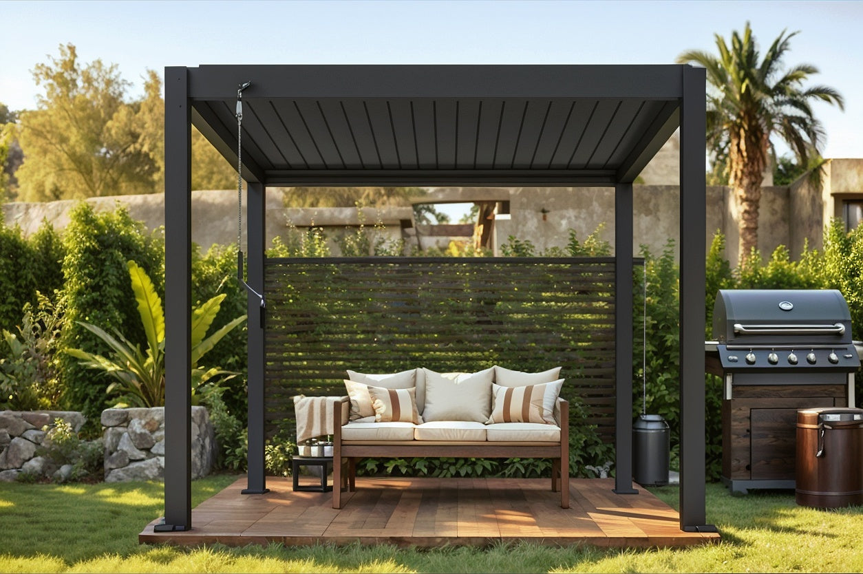 Atlantic Manual Freestanding Louvre Roof Size: 3 x 3m Color: Black