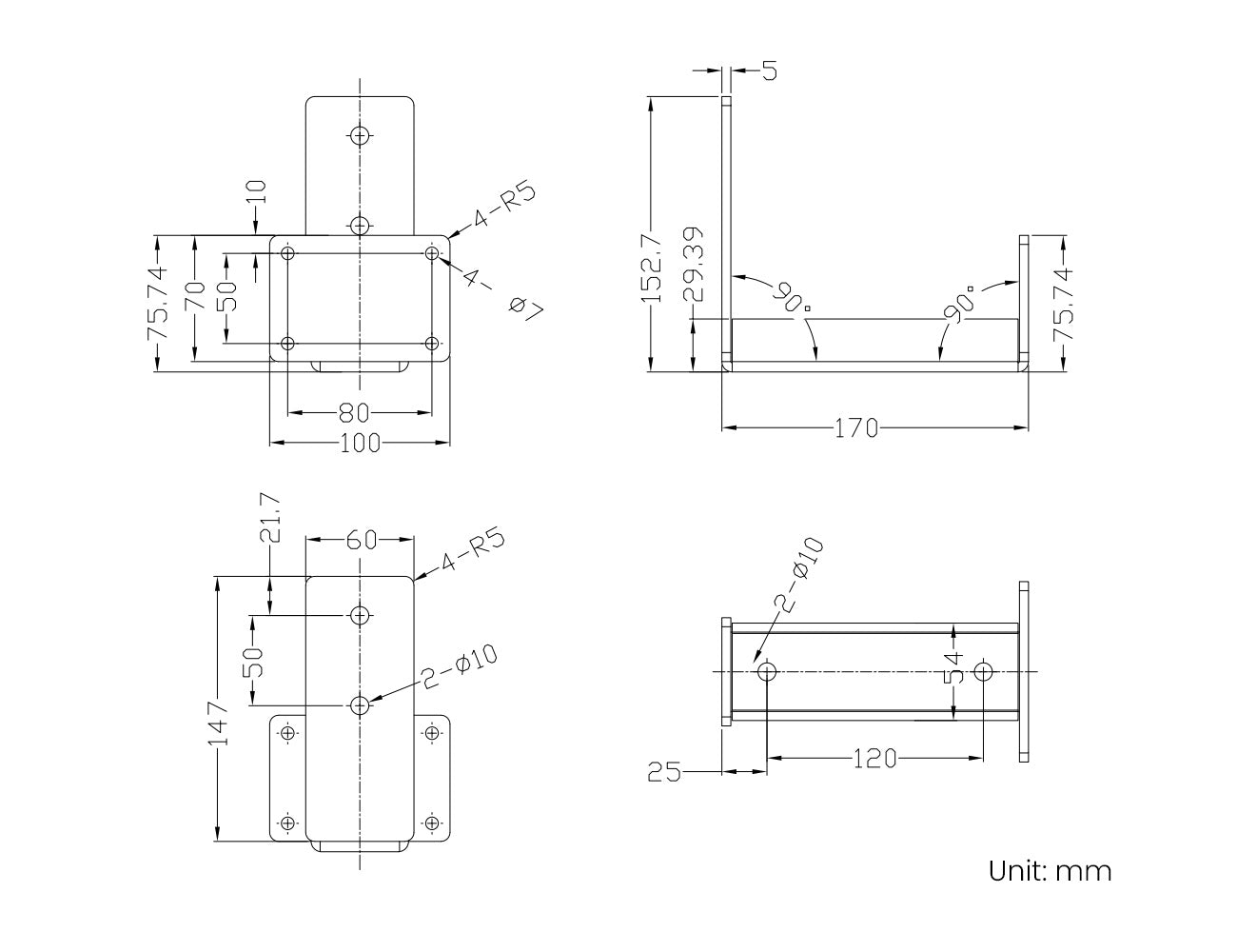 Fascia Wall Mounted Pergola Bracket Color: Black