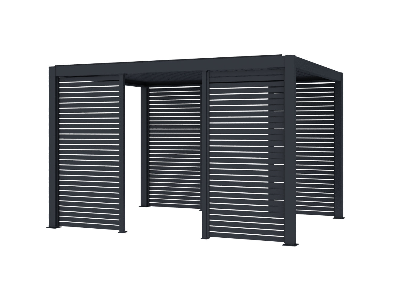 Tasman Freestanding Pergola Slatted Privacy Wall Size: 1.28m Colour: Charcoal
