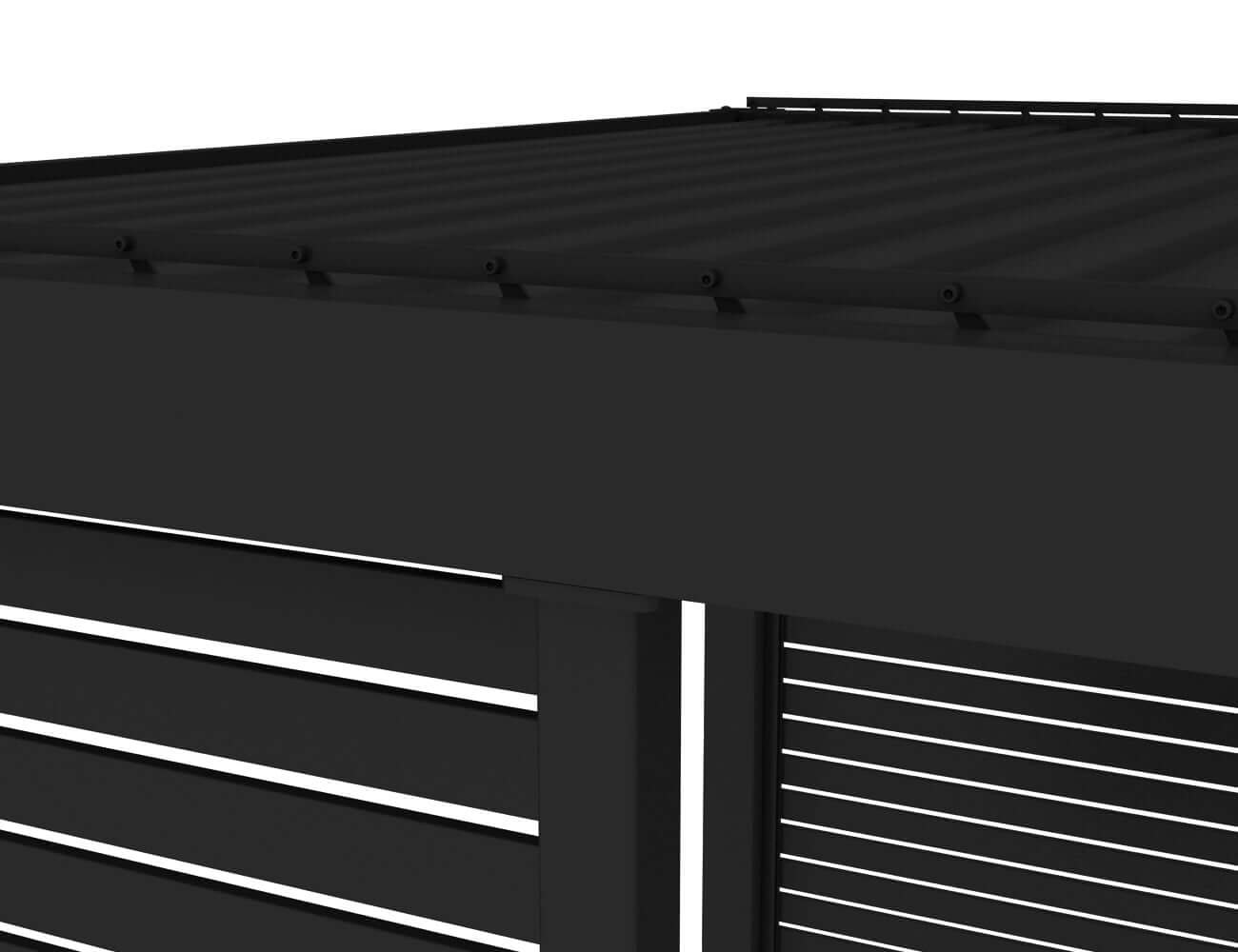 Atlantic & Caribbean Freestanding & Caspian Series Pergola Slatted Privacy Wall Size: 1.116m Colour: Black