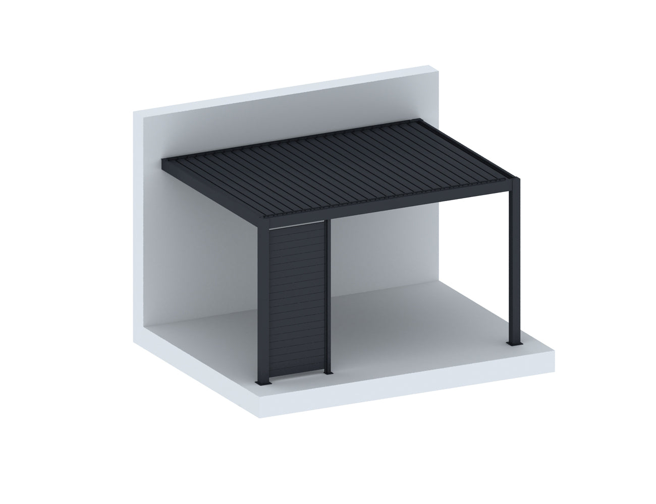 Tasman Wall Mounted Pergola Tongue and Groove Privacy Screen Size: 1.365m Colour: Charcoal