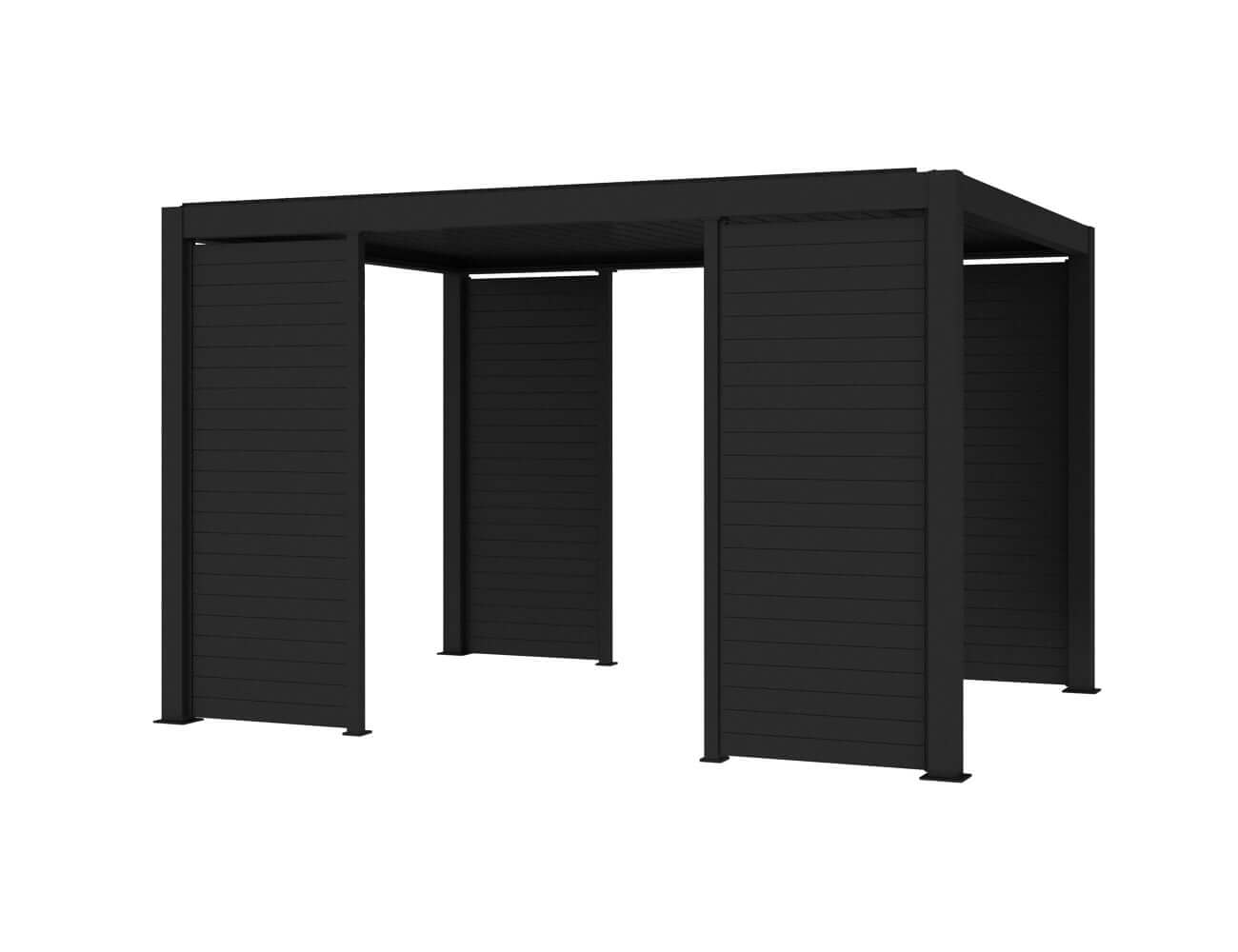 Atlantic & Caribbean Freestanding & Caspian Series Pergola Tongue and Groove Privacy Screen Size: 1.116m Colour: Black