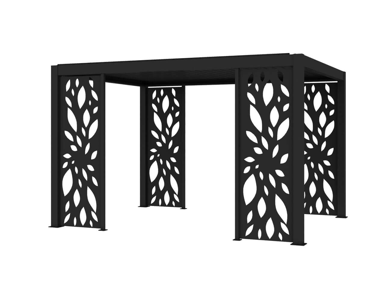 Tasman Freestanding Pergola Patterned Privacy Panel Size: 0.836m Colour: Black