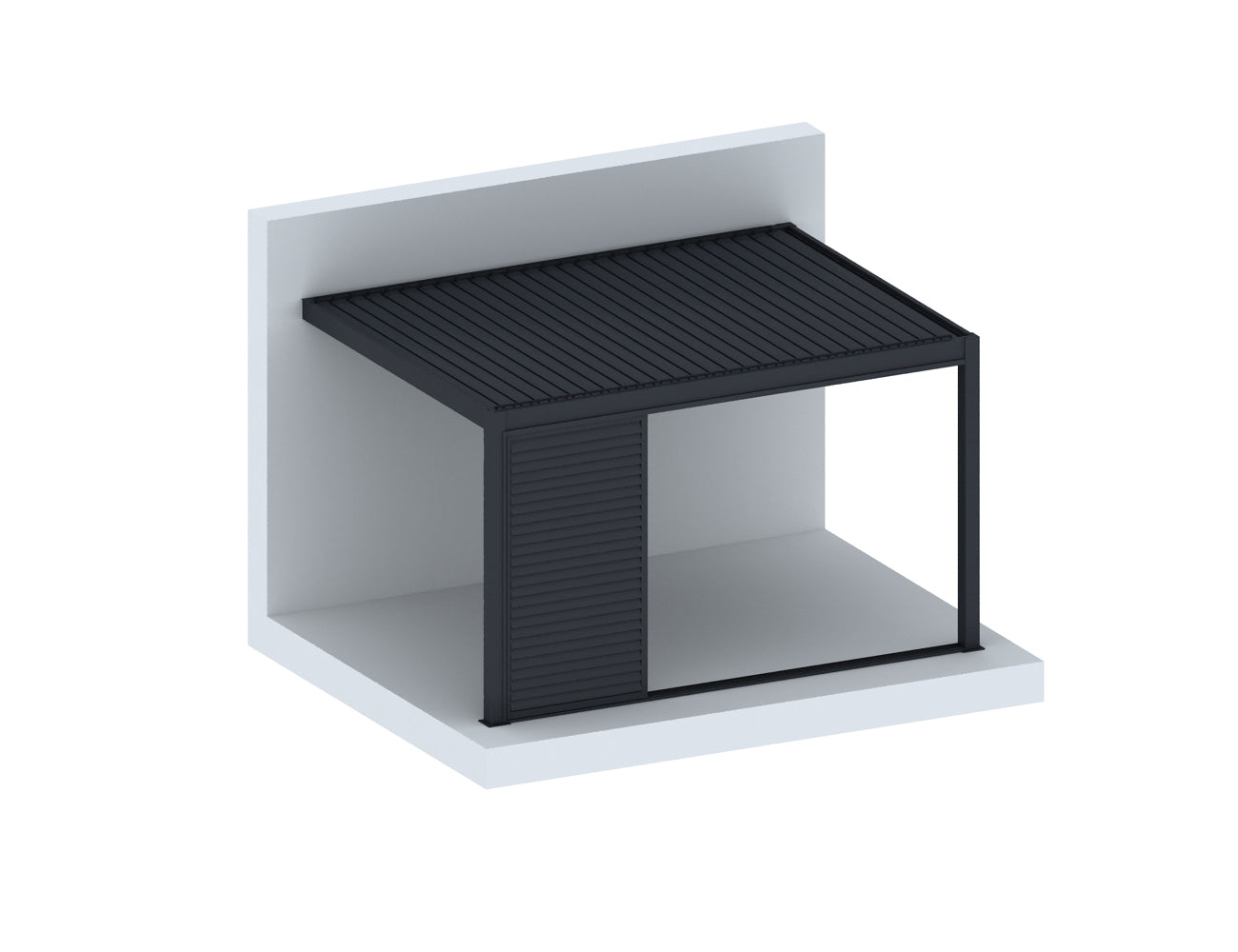 Shutter Sliding Door for Tasman Wall Mounted Pergola Size: 2.255m Colour: Charcoal