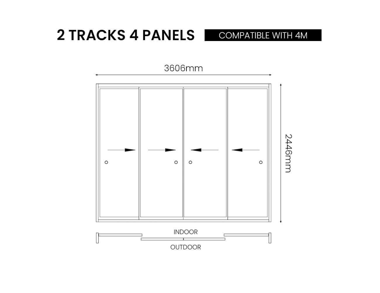 Frame Glass Sliding Door for Tasman Freestanding Pergola Size: 3m Colour: Black