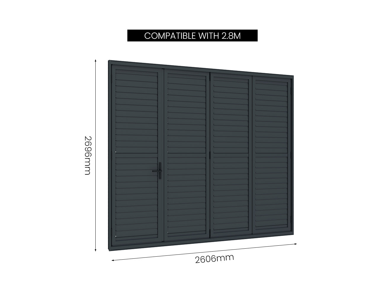 Tasman Wall Mounted Pergola Bifold Shutter Wall Size: 3m Color: Black