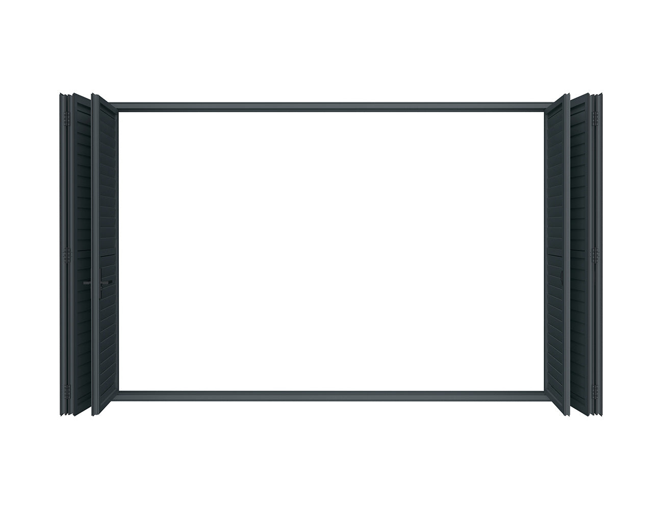 Pacific Bifold Freestanding Pergola Shutter Wall Size: 4m Color: Black