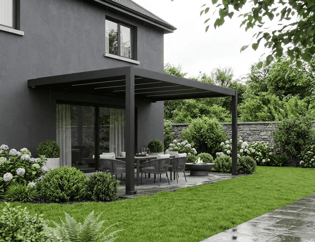 Tasman 3×3m Motorised Wall Mounted Aluminium Pergola