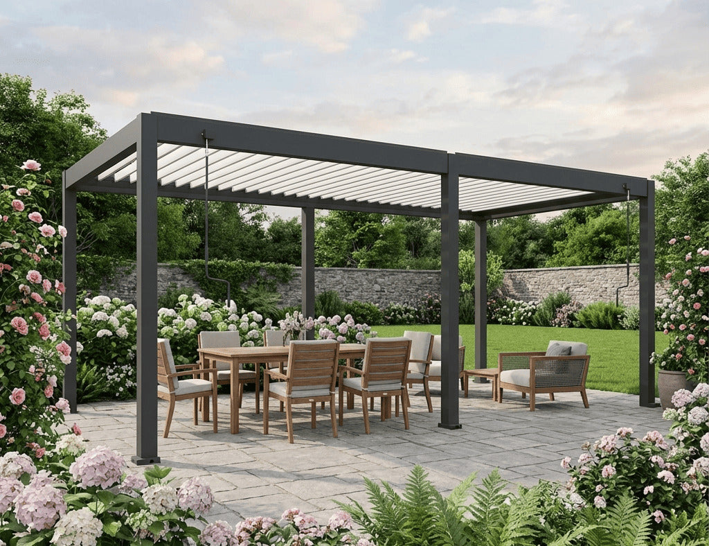 Atlantic 6×3m Manual Freestanding Aluminium Pergola