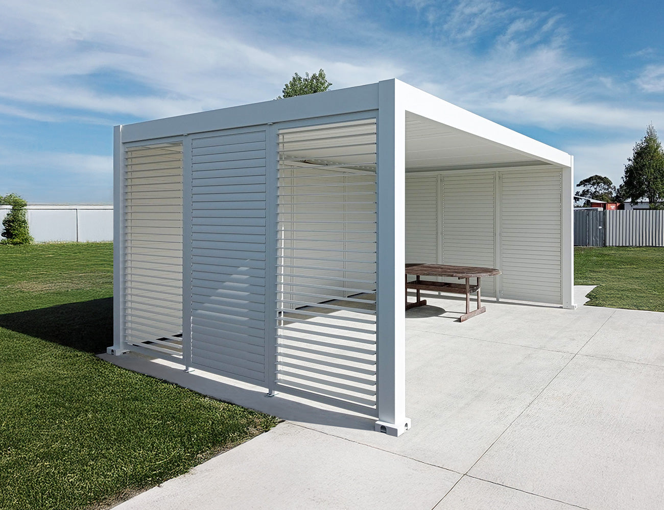 Baltic Freestanding Pergola Shutter Wall Size: 0.74m Colour: White