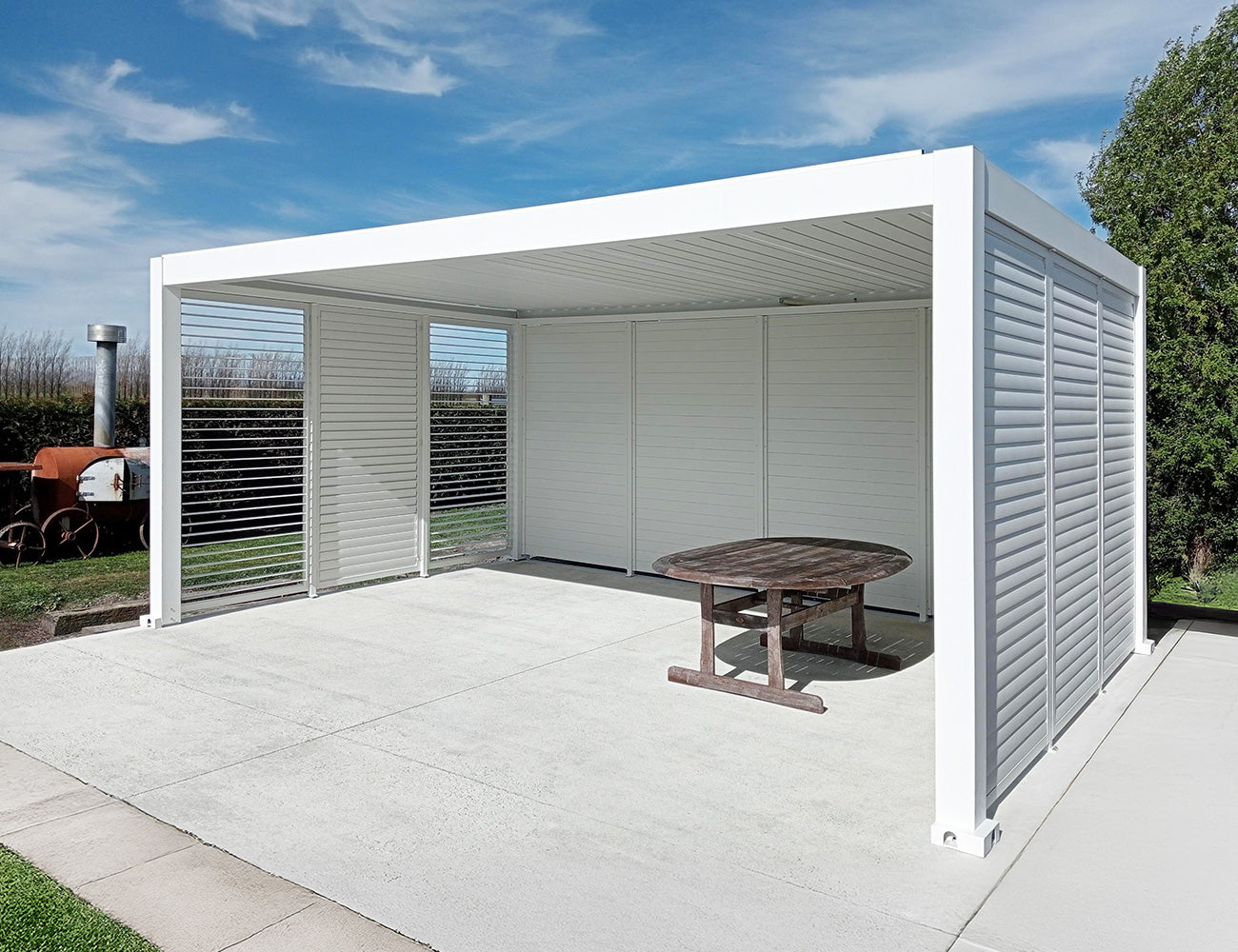 Baltic Freestanding Pergola Shutter Wall Size: 0.74m Colour: White
