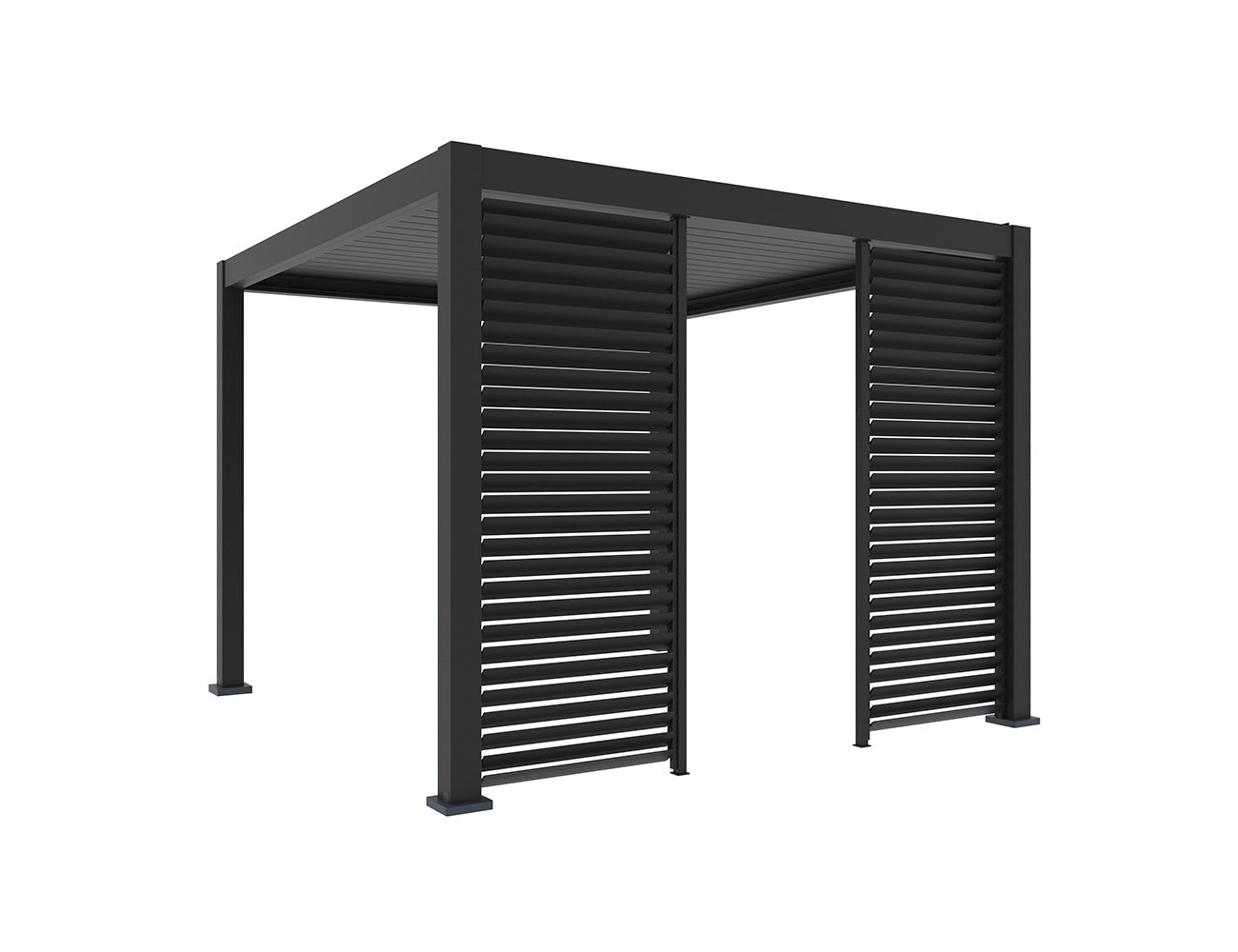 Tasman Freestanding Pergola Shutter Wall Size: 1.15m Colour: Black