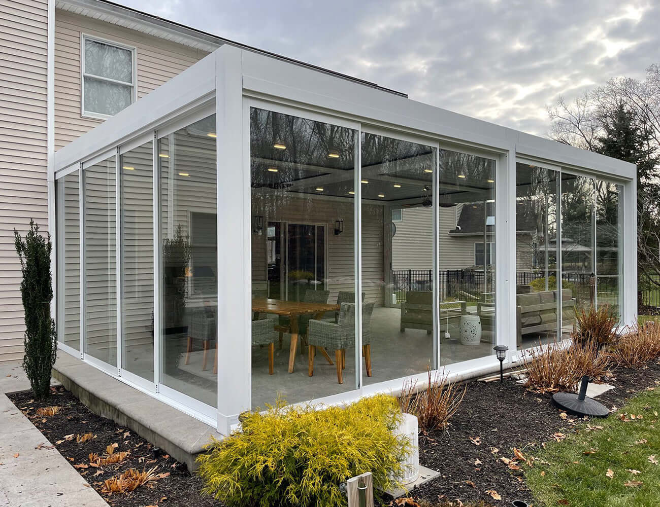 Frame Glass Sliding door for Caribbean & Atlantic Freestanding & Caspian Series Pergola Size: 2.5m Colour: White