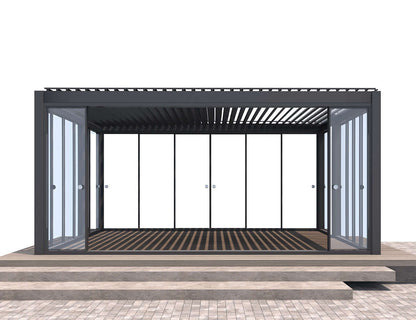 Frame Glass Sliding door for Caribbean & Atlantic Freestanding & Caspian Series Pergola Size: 2.5m Colour: Charcoal