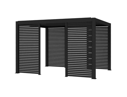 Atlantic & Caribbean Freestanding & Caspian Series Pergola Slatted Privacy Wall Size: 1.116m Colour: Black