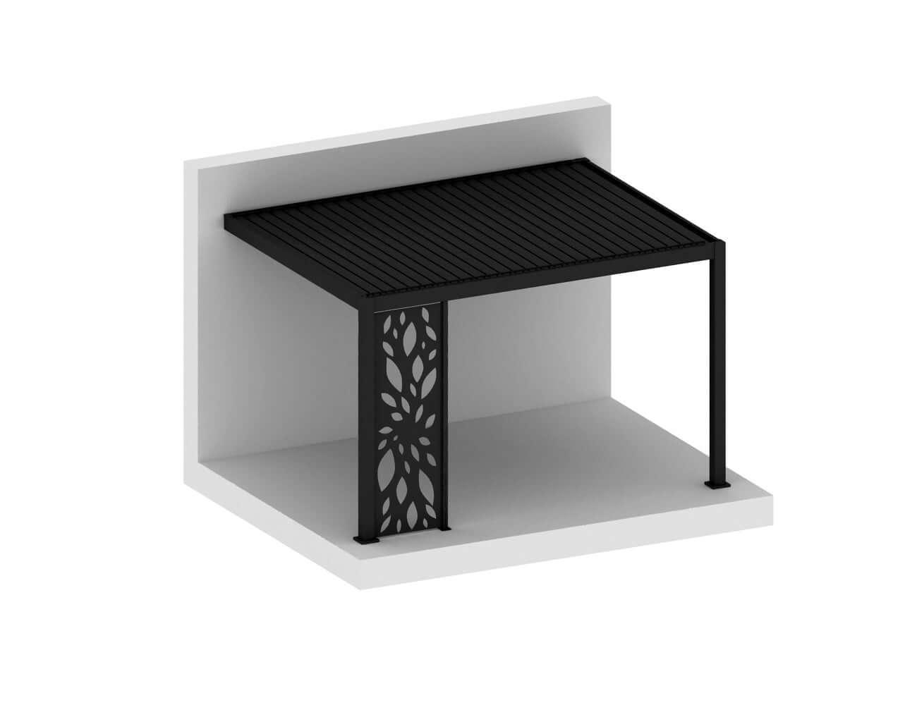 Tasman Wall Mounted Pergola Patterned Privacy Panel Size: 0.882m Colour: Black