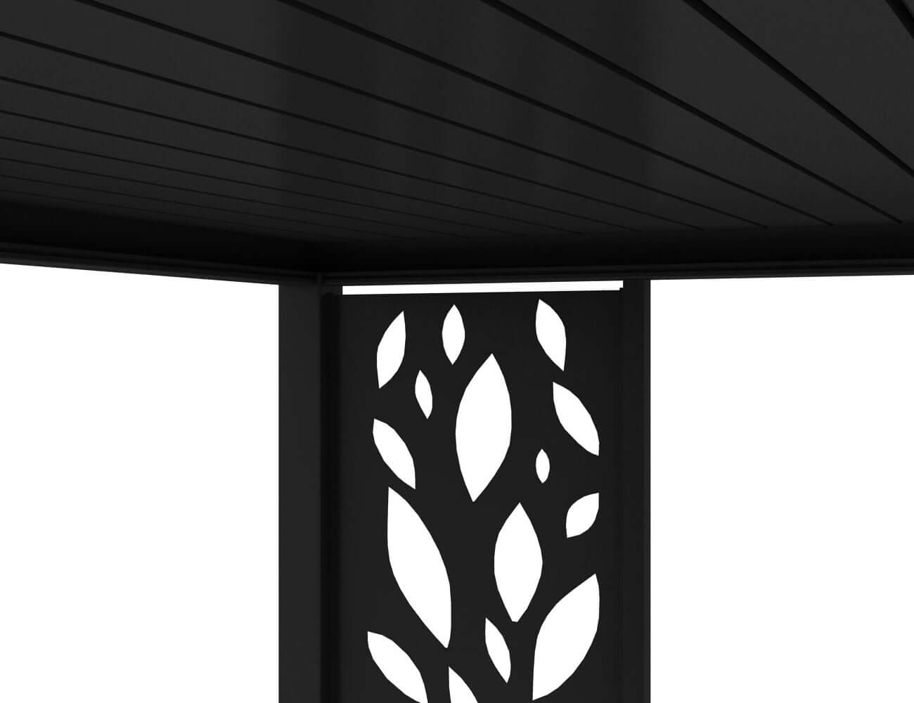 Atlantic & Caribbean Freestanding & Caspian Series Pergola Patterned Privacy Panel Size: 0.73m Colour: Black
