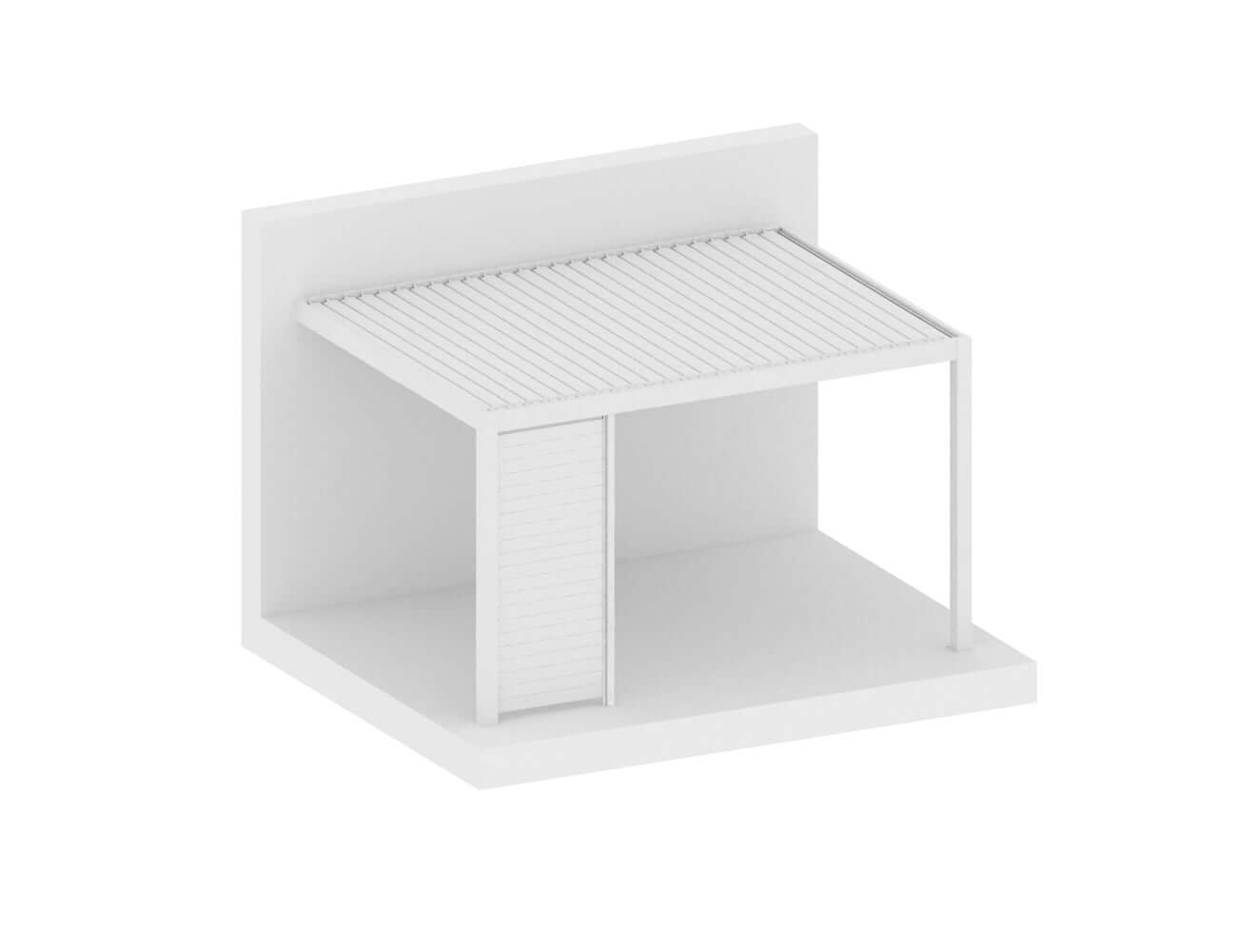 Tasman Wall Mounted Pergola Tongue and Groove Privacy Screen Size: 1.365m Colour: White