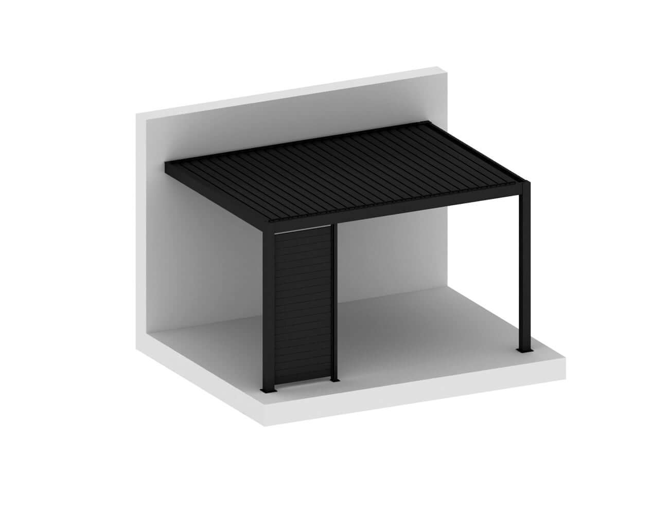 Tasman Wall Mounted Pergola Tongue and Groove Privacy Screen Size: 1.365m Colour: Black