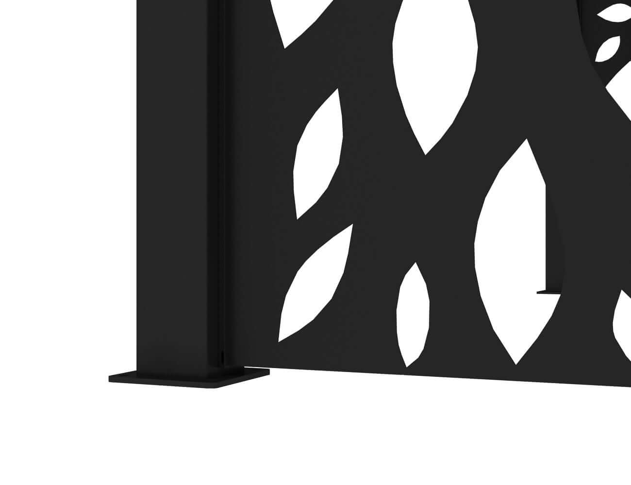 Tasman Freestanding Pergola Patterned Privacy Panel Size: 0.836m Colour: Black