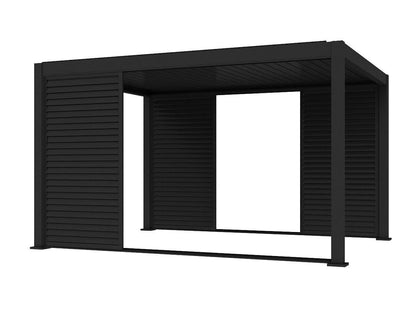 Shutter Sliding Door for Atlantic & Caribbean Freestanding & Caspian Series Pergola Size: 2.29m Colour: Black