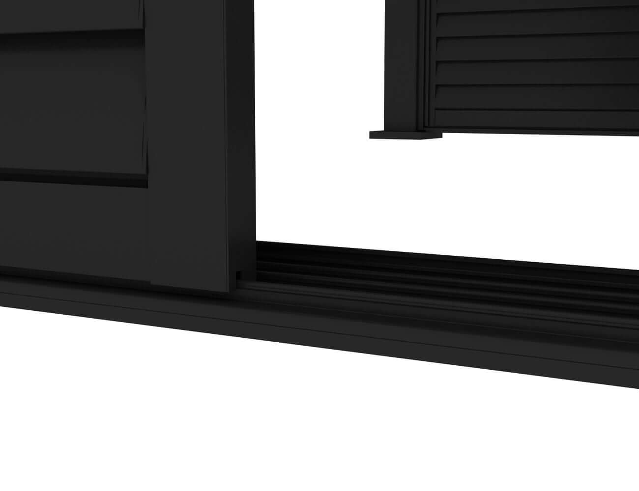 Shutter Sliding Door for Atlantic & Caribbean Freestanding & Caspian Series Pergola Size: 2.29m Colour: Black