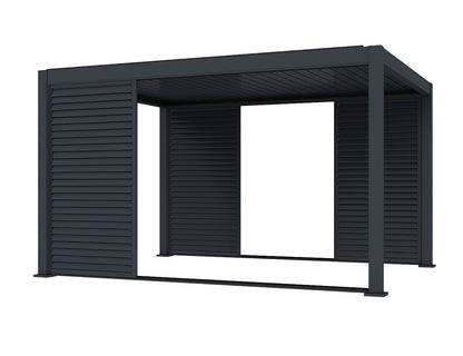 Shutter Sliding Door for Tasman Freestanding Pergola Size: 2.255m Colour: Charcoal