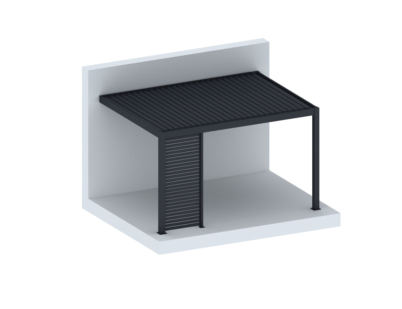 Tasman Wall Mounted Pergola Slatted Privacy Wall Size: 1.365m Colour: Charcoal