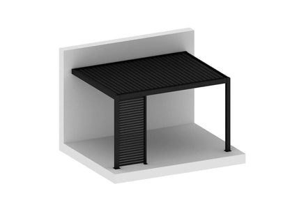 Tasman Wall Mounted Pergola Slatted Privacy Wall Size: 1.365m Colour: Black