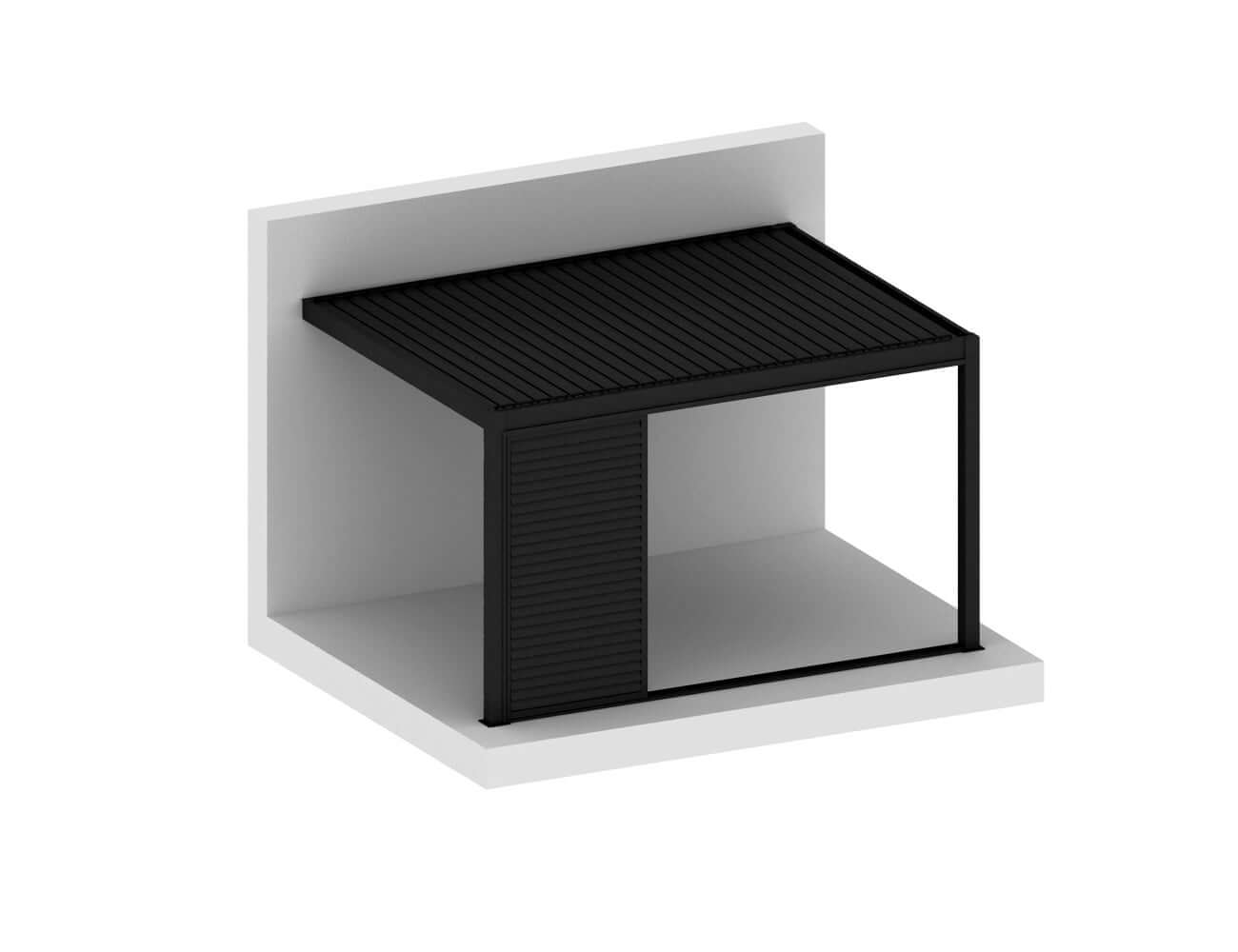 Shutter Sliding Door for Tasman Wall Mounted Pergola Size: 2.255m Colour: Black