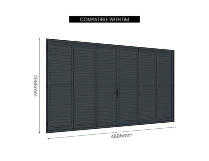Tasman Wall Mounted Pergola Bifold Shutter Wall Size: 3m Color: Black