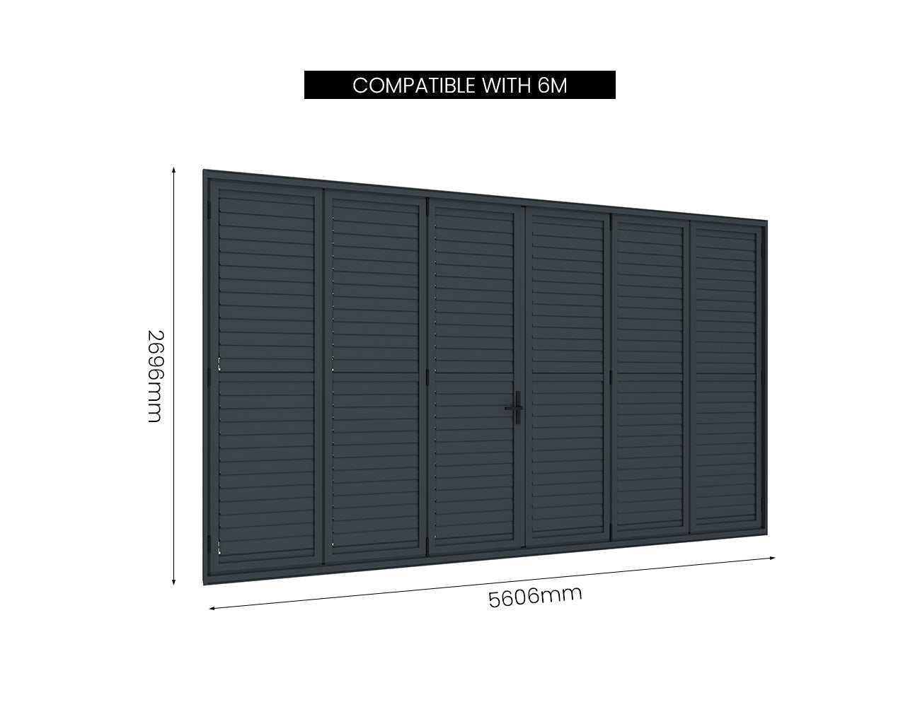 Tasman Wall Mounted Pergola Bifold Shutter Wall Size: 3m Color: Black