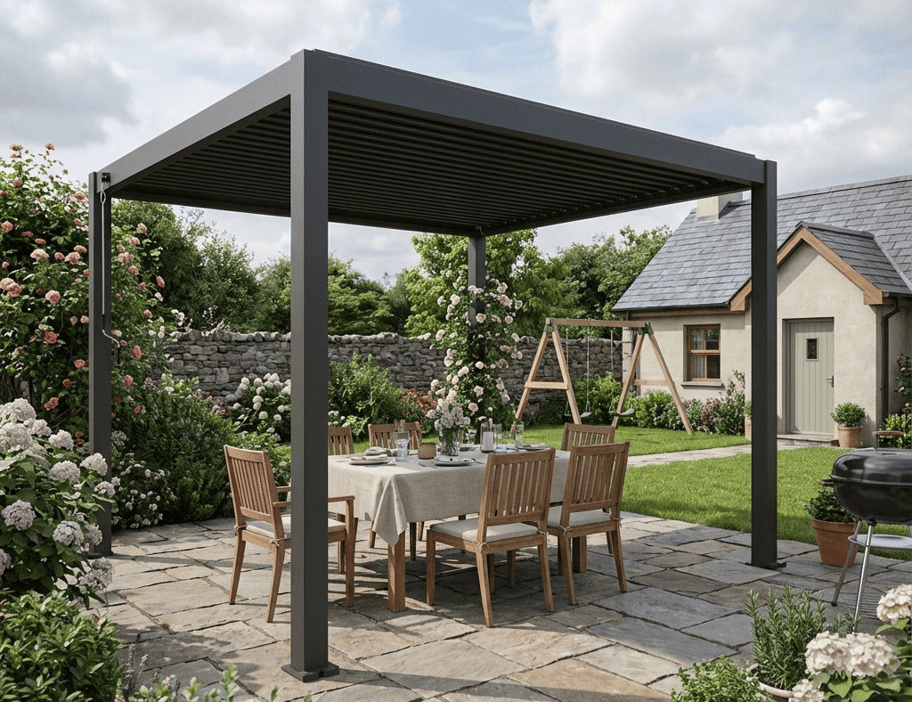 Atlantic 3×3m Manual Freestanding Aluminium Pergola