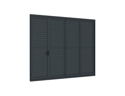 Pacific Bifold Freestanding Pergola Shutter Wall Size: 4m Color: Black