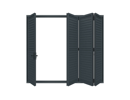 Pacific Bifold Freestanding Pergola Shutter Wall Size: 4m Color: Black