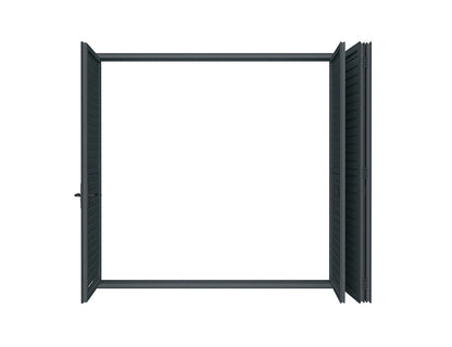 Pacific Bifold Freestanding Pergola Shutter Wall Size: 4m Color: Black