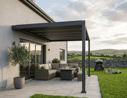 Tasman 3×3m Motorised Wall Mounted Aluminium Pergola