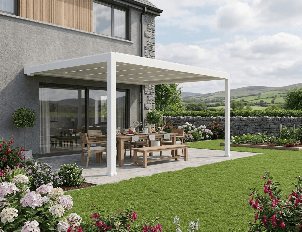 Tasman 3×3m Motorised Wall Mounted Aluminium Pergola
