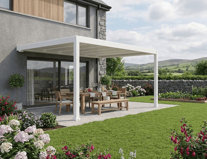 Tasman 3×3m Motorised Wall Mounted Aluminium Pergola
